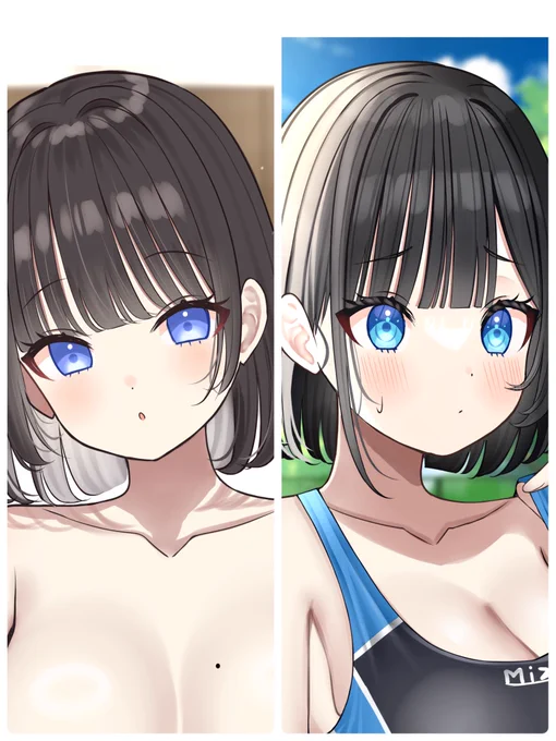 【支援者さん限定】 お風呂上がりで無防備な妹ちゃん(9枚)と去年より確実に成長している競泳水着の女の子(10枚)をFANBOXに投稿しました…! 今回もえちかわに描けたと思うので、よろしければ是非ご覧下さい! 【FANBOX】