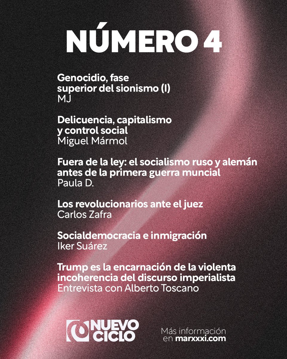 marxxxi's tweet photo. Hoy es el último día para suscribirse y recibir en casa el último Marx XXI y Nuevo Ciclo 4.

🔗 https://t.co/4NYu4dUDdO

¡No perdáis la oportunidad! https://t.co/WLCXVClT0G