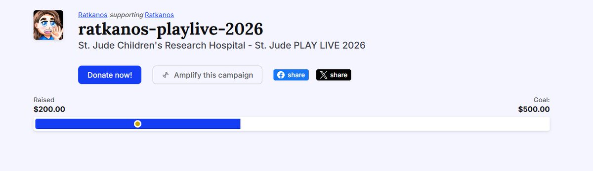 Ratkanos's tweet photo. I'm not going to have time to do anything for the last day of @StJudePLAYLIVE unfortunately, but if anyone is still wanting to donate to the cause here's the link to the #fundraiser :)

Donate URL: https://t.co/BYcH8IJuRt

#charity #stjude

Big thx to all who supported! https://t.co/U4JIsBCDQm