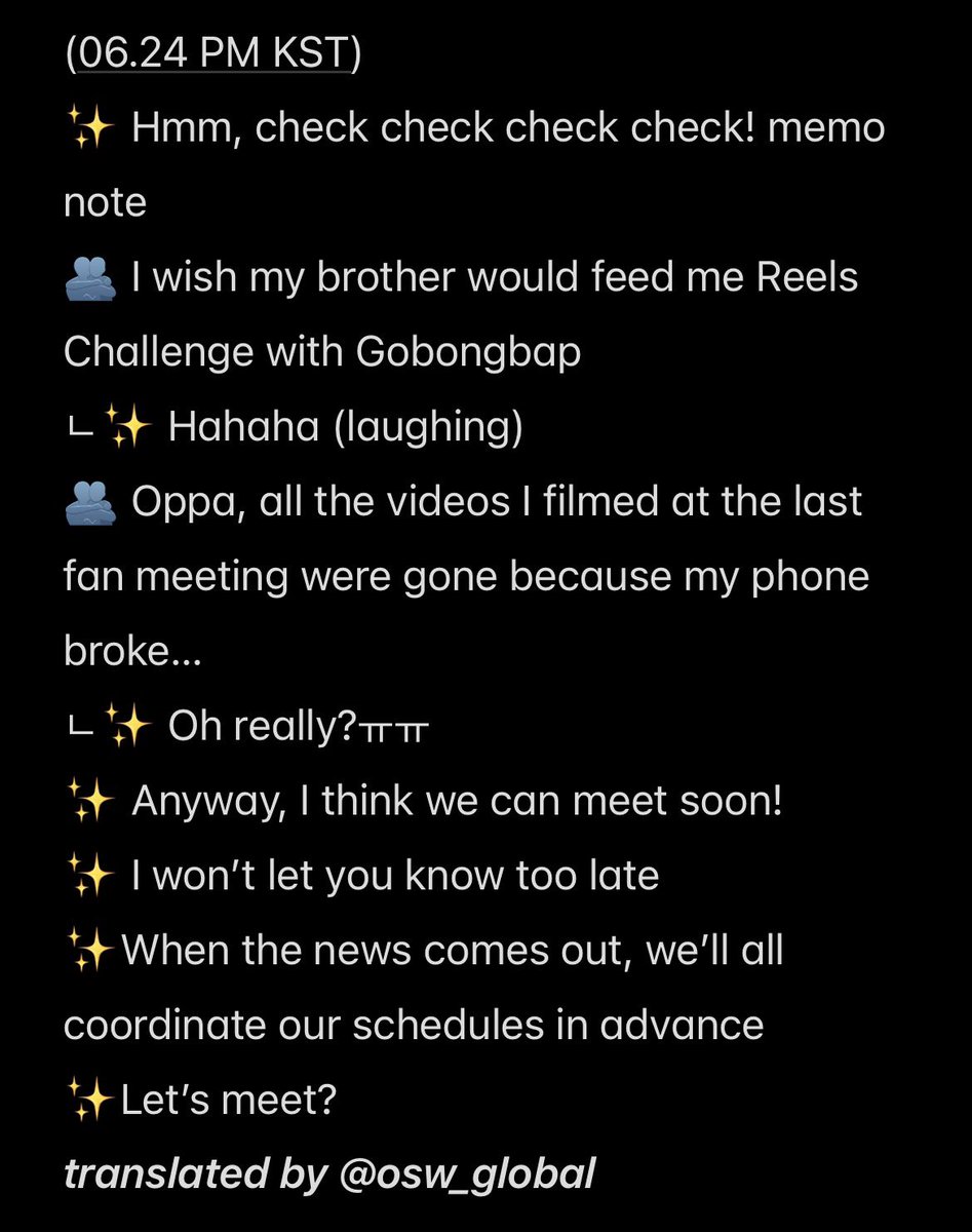 OSW_GLOBAL's tweet photo. (06.24 PM KST)

Ong Seongwu said "We can meet soon". He won't let us know too late and said "Let's meet!"

What is this👀

#ONGSEONGWU #옹성우 https://t.co/uzLITZCGt7