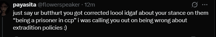 FadingMyst's tweet photo. @flowerspeaker and you had to have clicked on it because you literally said prisoner of the ccp in your comment meaning you read my first post, you just chose to be fuckin ignorant. https://t.co/o5rFsQvqmY