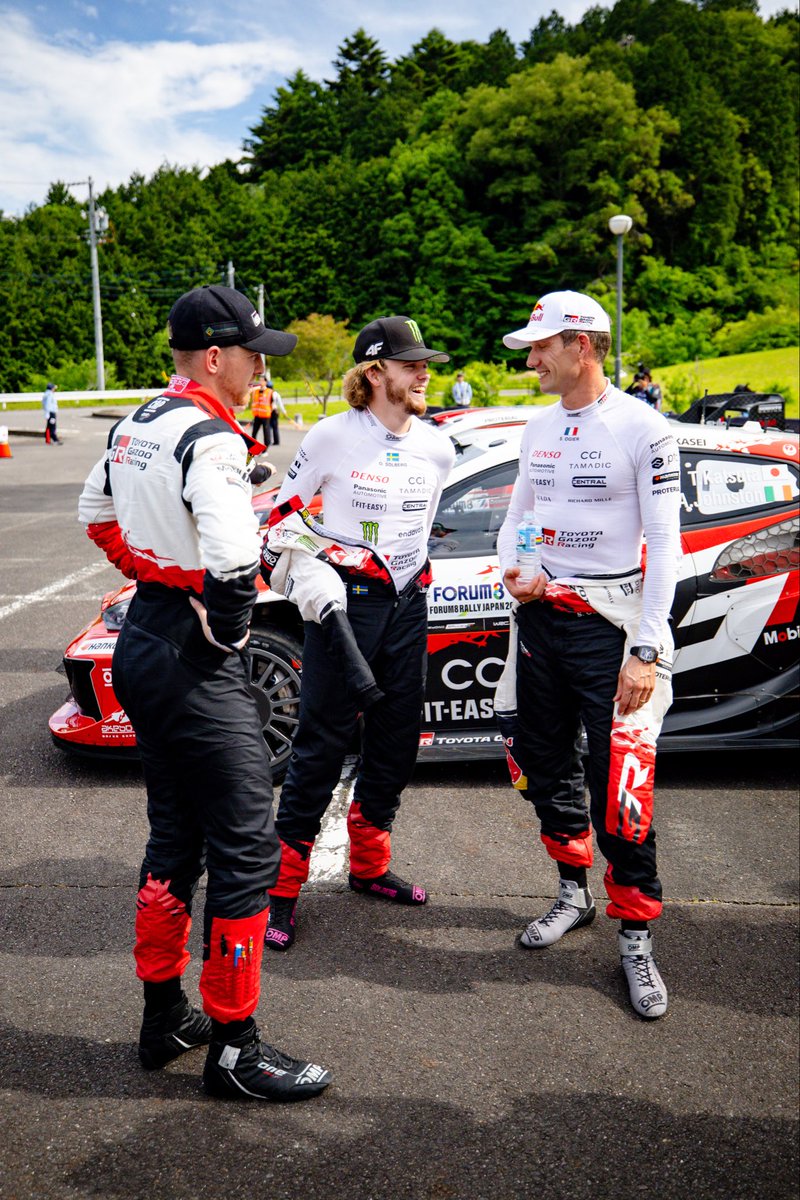 Petter_Solberg's tweet photo. Oliver & Elliott leave Rally Japan with Maximum Super Sunday points, a Powerstage win, and still 3rd in the Championship standings 👌🇯🇵

The overall result here wasn’t what they hoped for, but they had great pace and drove with a good margin - things just didn’t go their way. But big thanks to the team for the support 🙌  the boys were really happy with the car. It was also fantastic to have Akio-san here to support and enjoy! 

Congrats to Elfyn, Scott and Toyota for the victory and podium lockout! 🏆