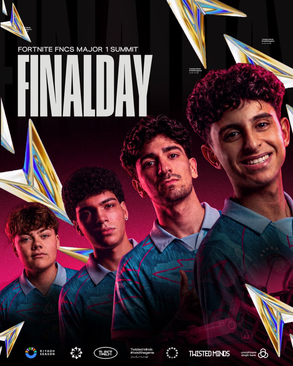 TwisMinds's tweet photo. Bring it home, boys 🏆

One last dance at FNCS Major 1 Summit. 6PM KSA. 🧠

@acornfn @boltz1x @coldfv @Kbmrapid  

#TwistTheGame #FNCS https://t.co/7EyTESxgsn
