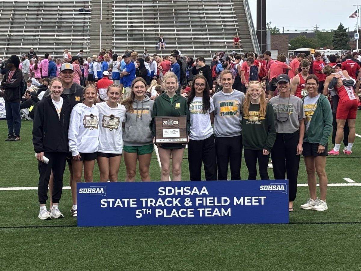 NW_Journalism's tweet photo. Congrats to the girls track team on its 5th place finish at the state track meet &amp; to Ella Boekelheide on being named Class B Girls Track MVP!

Northwestern girls athletics had a fantastic year, placing 2nd at state cross country, 3rd at state volleyball &amp; 5th at state track! 💚 https://t.co/5SUDNqm4qD