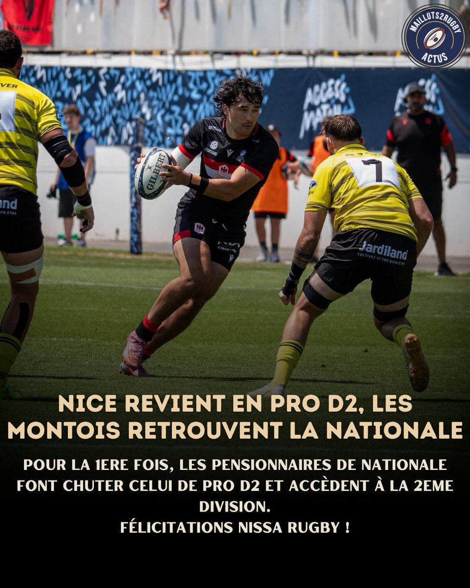 maillots2rugby's tweet photo. 𝙉𝙞𝙨𝙨𝙖 𝙍𝙪𝙜𝙗𝙮 𝙧𝙚𝙩𝙧𝙤𝙪𝙫𝙚 𝙡𝙖 𝙋𝙧𝙤 𝘿𝟮

Performance majuscule des Niçois qui retrouvent le rugby professionnel alors que les Montois redescendent 28 ans plus tard.

#nissarugby #prod2 #stademontois #rugby #prod2rugby https://t.co/mWcASBlv3t