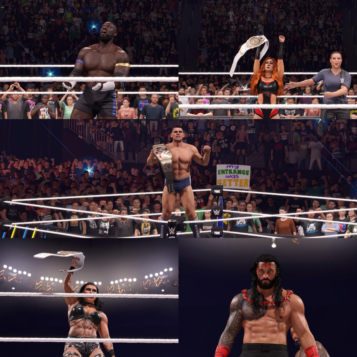majingir's tweet photo. #WWEClash winner picks:
-Oba Femi
-Becky Lynch
-Gunther
-Roman Reigns
-Rhea Ripley https://t.co/GPeTduRRMr