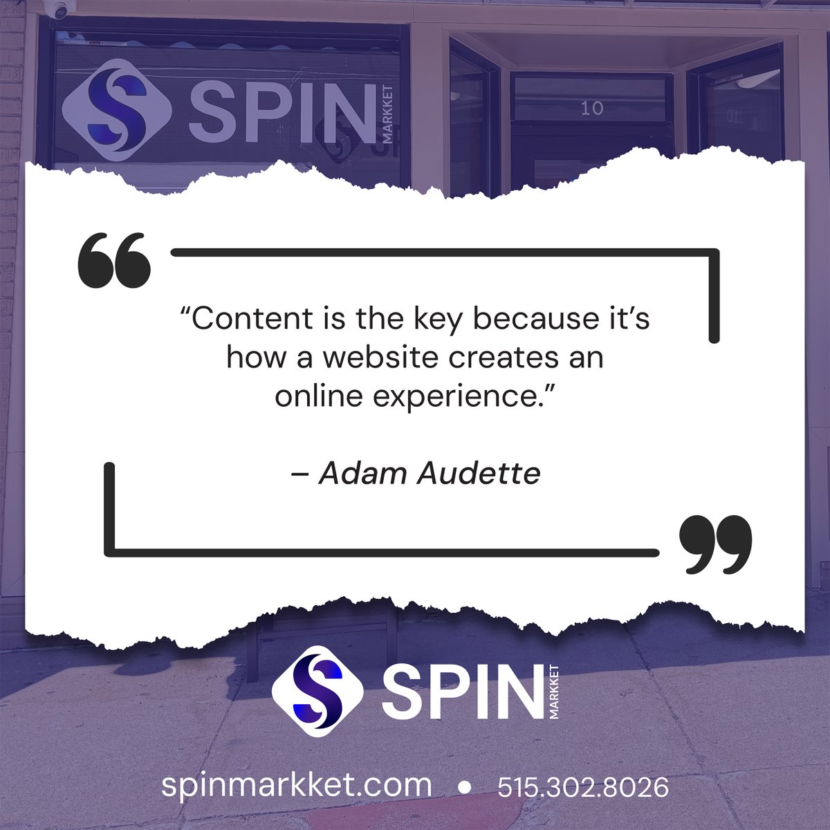 spinmarkket's tweet photo. Your website experience starts with what you share.

“Content is the key because it’s how a website creates an online experience.” — Adam Audette

Make every piece of content clear, helpful, and engaging.

#MarketingWisdom https://t.co/iK7yq1V3cc