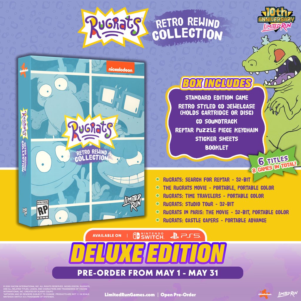 LimitedRunGames's tweet photo. This is the bestest adventure we ever had! Don't you think so, Chuckie?

Don't miss out! The Rugrats: Retro Rewind Collection physical pre-orders for the Standard and Deluxe Editions end tonight!

https://t.co/eoqyNjHQOv https://t.co/TUph0IrpD0