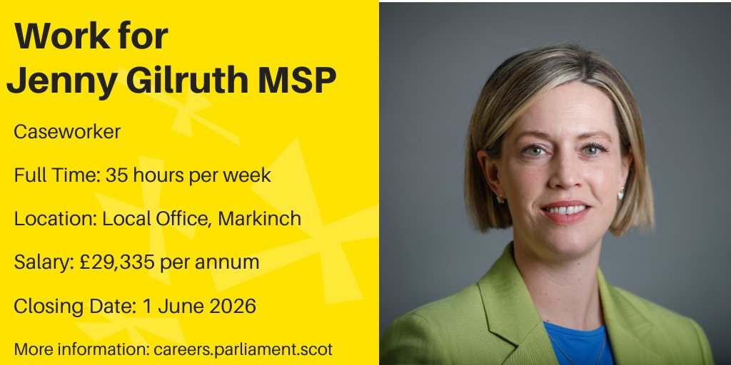 work4msps's tweet photo. Last chance to apply! Applications to work for Jenny Gilruth MSP (@JennyGilruthMSP) as a Caseworker based in #Markinch close tomorrow at 11:59PM. Find out more:  https://t.co/zhHUkQPl1n https://t.co/vDO66b18zp