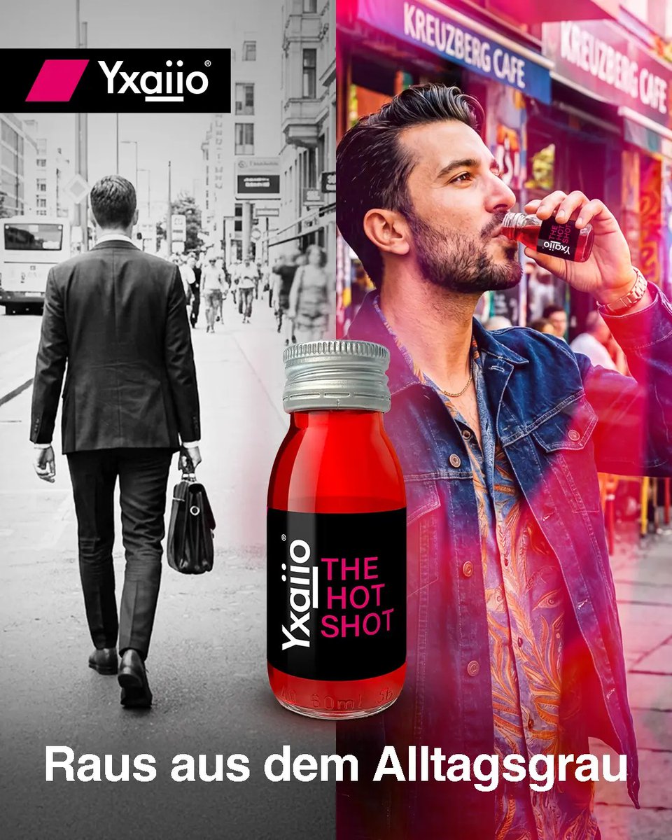 Yxaiio's tweet photo. Du kennst das: alles gleich, alles grau, du funktionierst nur noch, läufst im Kreis. Du brauchst den Kick, der dich aus dem Alltagsgrau holt.

drink to break free: https://t.co/nBtZsOZE0T

#yxaiio #breakfree #drinktobreakfree https://t.co/hTsUKNUzD1
