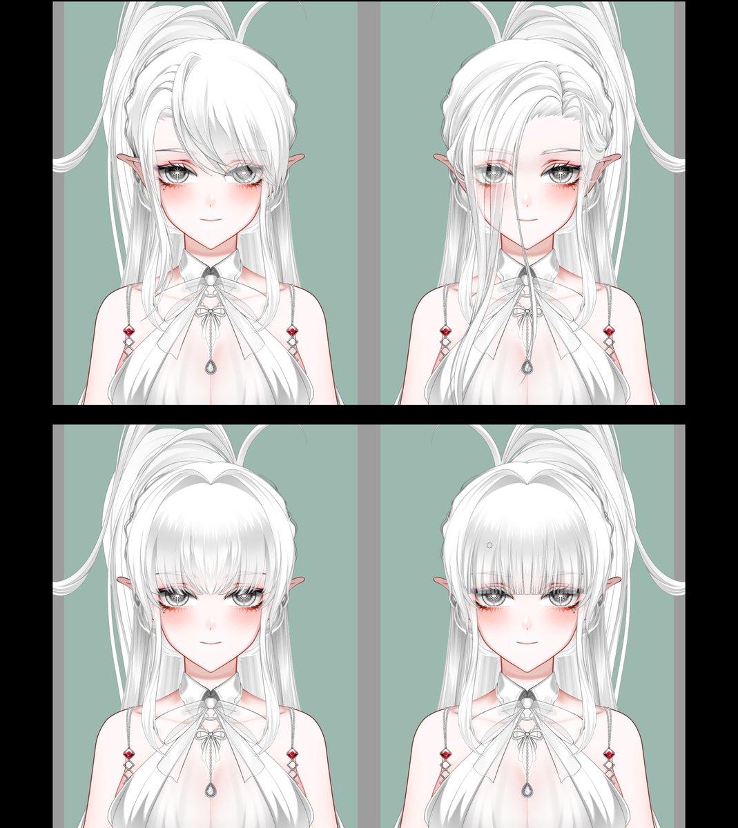haoly0211's tweet photo. Alot of bangs~ 
#vtuber #Live2D #CustomizableModel https://t.co/yNR3xAo0nd
