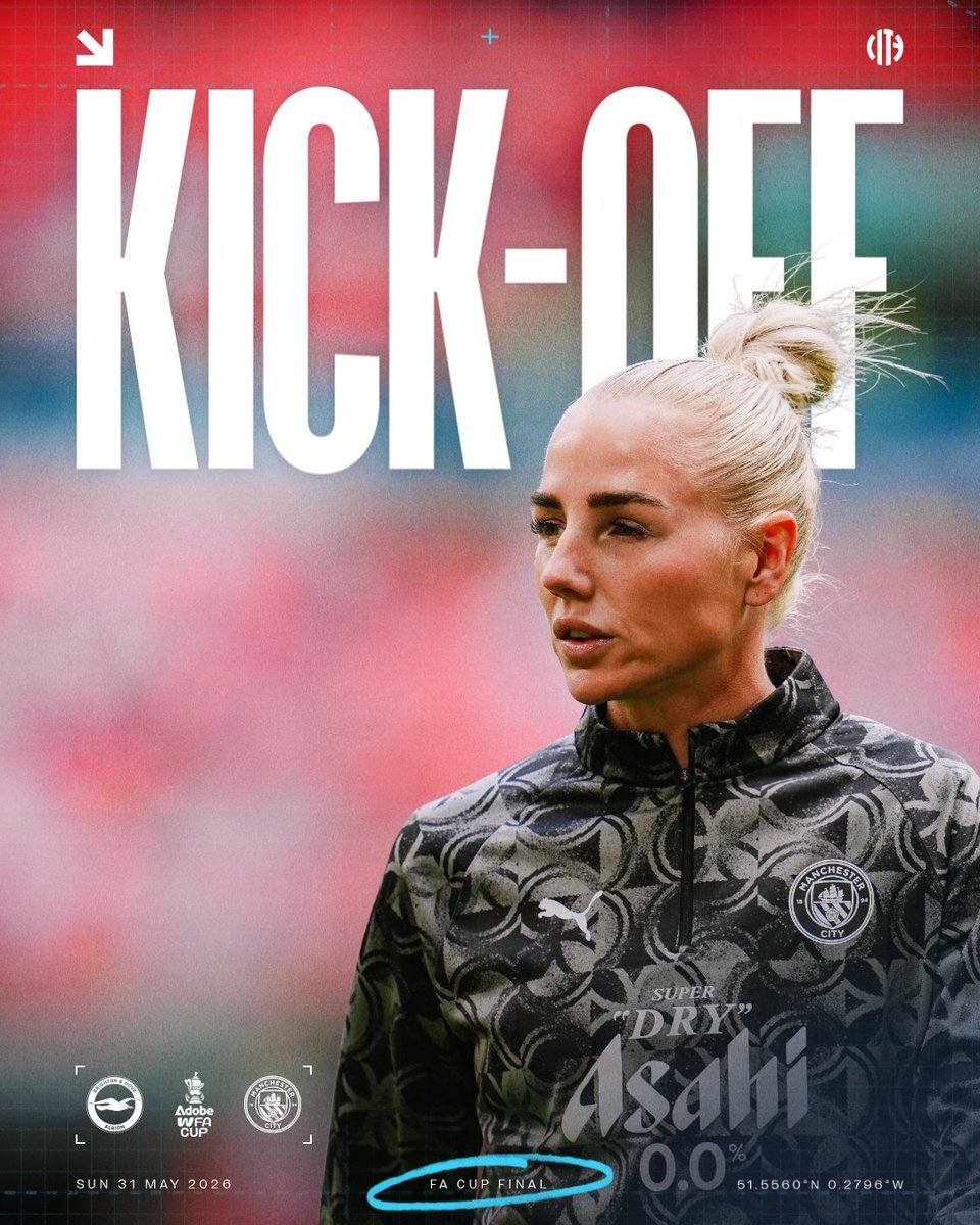 ManCityWomen's tweet photo. Away we go in the @AdobeWFACup final! 🙌

Follow live 🔗 https://t.co/2hwsHk7ddC https://t.co/j0AwrcOAky