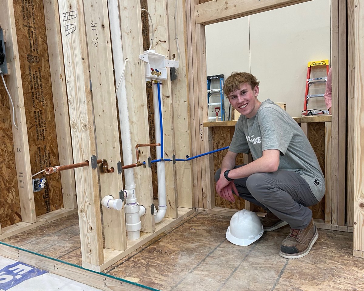 wolverine's tweet photo. Wishing Duncan, Aidan, Carson, and Justin the best of luck as they head to Nationals after an incredible @SkillsUSA State win! 🏆🔨

Now they prepare for 3 full days of construction building, where they'll put their carpentry, electrical, plumbing, and masonry skills to the test. https://t.co/NTFYZHGNpV