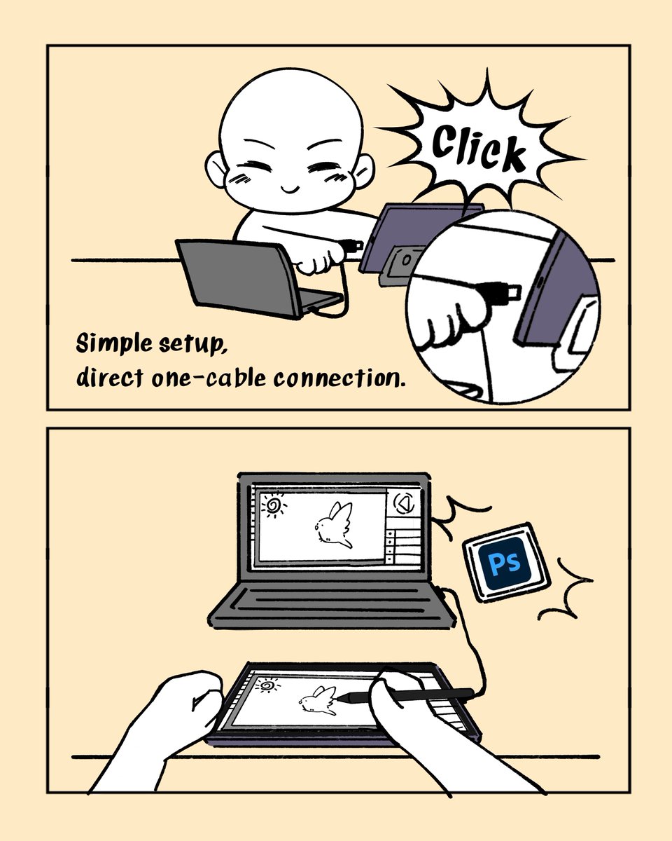 XPPEN's tweet photo. The 3-step cure for art block:
1️⃣ Flee your room before your brain shorts out. 🤯
2️⃣ Hunt for inspiration with the Magic Drawing Pad. 🌳🐦
3️⃣ Flip on Drawing Display Mode and get lost in your zone. 💻⚡
Crisis averted. 😉
#XPPen #MagicDrawingPad #DrawingDisplayMode #ArtBlock #Arttips