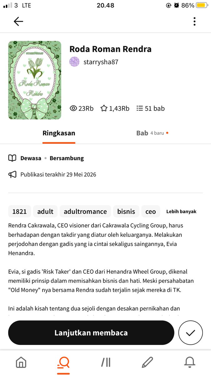 starrysha87's tweet photo. Yeay! Happy 23rb views untuk #RodaRomanRendra😍yuk bisa yuk menuju 30rb views akhir Juni 2026 nanti👀👌🏻

#Rowoon #ROming #WattpadIndonesia https://t.co/GOboi5gUWN