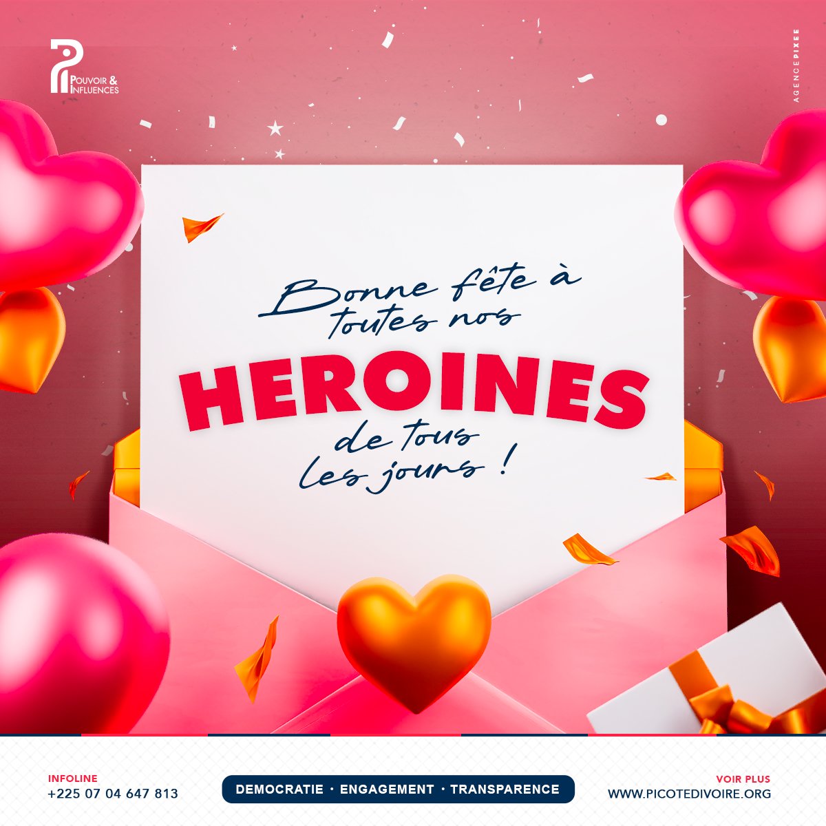 PIcotedivoire's tweet photo. Bonne fête à toutes les mamans..
Vous êtes les piliers de nos familles et les actrices incontournables de notre quotidien.
Merci pour votre dévouement de chaque instant. Bonne fête ! 💐 #Proximite #Famille #FeteDesMeres2026 https://t.co/T8h0y44Gov