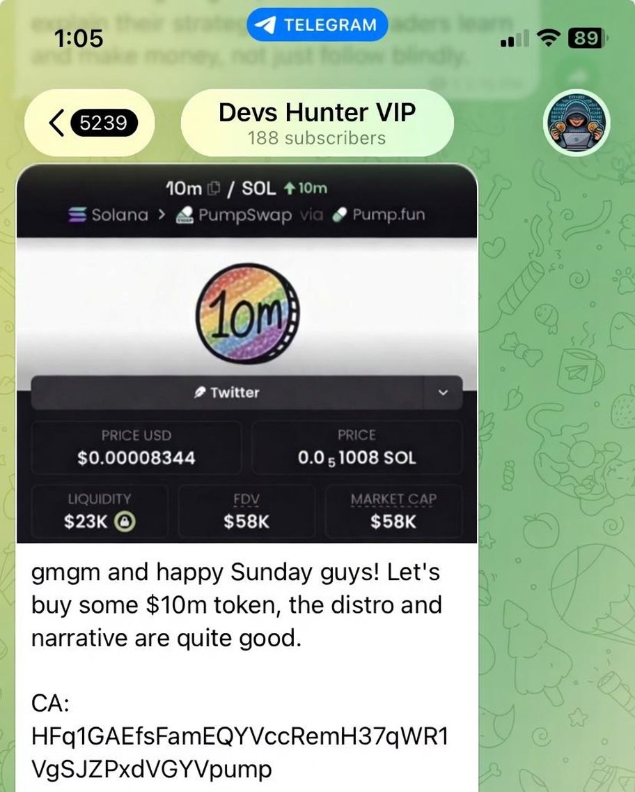 devs_hunter's tweet photo. We are already locked in some profits to reduce risk.

We are up 500% in my premium signal group trading $10m HFq1GAEfsFamEQYVccRemH37qWR1VgSJZPxdVGYVpump

💰 Just 2 slot left on my premium signal group DISCOUNT PROMO.

0.35 sol ($30) just for 2 people only, 
👉 12 months membership benefits,
👉 2 - 5 best signals per day.

🚨please don't send me DM after today because I won't respond, from tomorrow the fee will be back to 0.8 sol ($70).

The best signal groups are those that explain their strategy and help traders learn and make money, not just follow blindly.

Hit DM if interested or use the wallet address in my pinned post 👆.

#memecoins #degen #dex #crypto #btc #ton #eth #xrp #cryptoScam #rugpull #10m #trump #bnb                   #solana #elonmusk #bank #viral #stocks