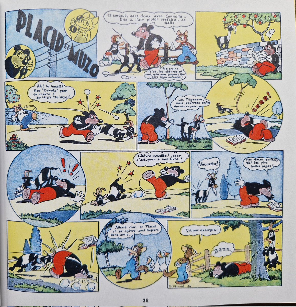 VinceBrunner's tweet photo. Avant de créer Pif le Chien l'espagnol Arnal avait inventé Placid et Muzo dont ce joli hors série fête les...80 ans. Voici de l'humour d'après guerre délicieusement vintage, plein de fantaisie et parfois sublimement idiot. 9,95€. https://t.co/F6jJHERqhe