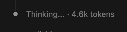 Christophepas's tweet photo. How you know we're getting to the end of the free tokens era, Claude Code starts to display tokens used as it works. https://t.co/vMMnWUqoNp