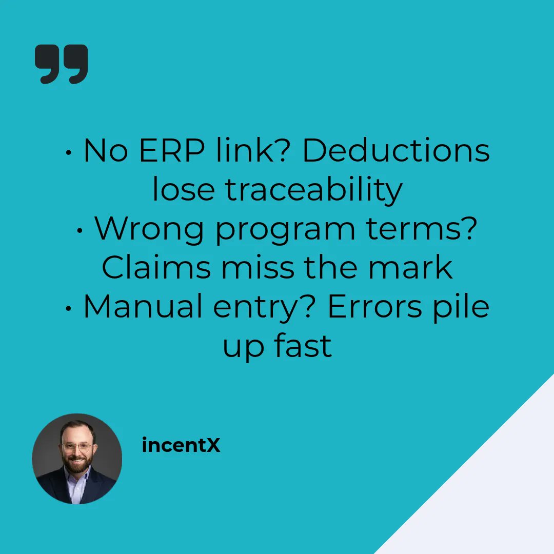 incentx's tweet photo. Vendor chargebacks only work when every deduction can be matched to a real transaction. 3 common reasons companies miss the mark: • No ERP link? Deductions lose traceability • Wrong program terms? Claims miss the mark • Manual entry? Errors pile up fast With retail e-commerce https://t.co/Aj8nt2x4tE