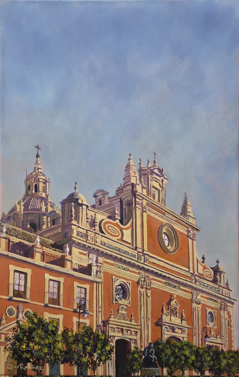 MtnezCesar's tweet photo. "Atardecer en el Divino Salvador" Óleo sobre lienzo gabardina 73x46cm.
Una obra muy especial para un día señalado, las medidas del lienzo siguen la proporción aurea para lograr una mayor armonía en la composición. https://t.co/4o9E0hzaEj