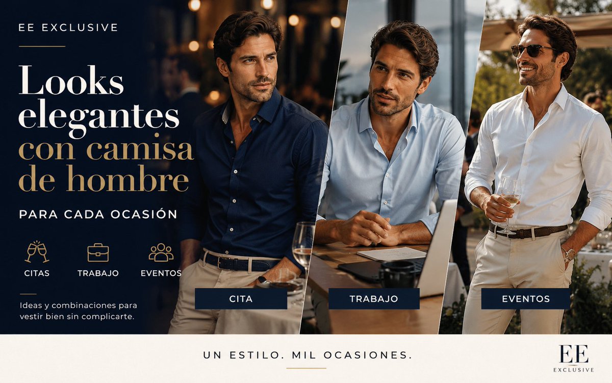 ee_exclusive's tweet photo. La mayoría de hombres no necesita más ropa.

Necesita saber qué ponerse en cada ocasión.

Una buena camisa puede funcionar de formas muy distintas según cómo la combines.

https://t.co/CYjsV1k1wE

#ModaMasculina #EstiloMasculino #EEExclusive https://t.co/cU4xGOZIF2