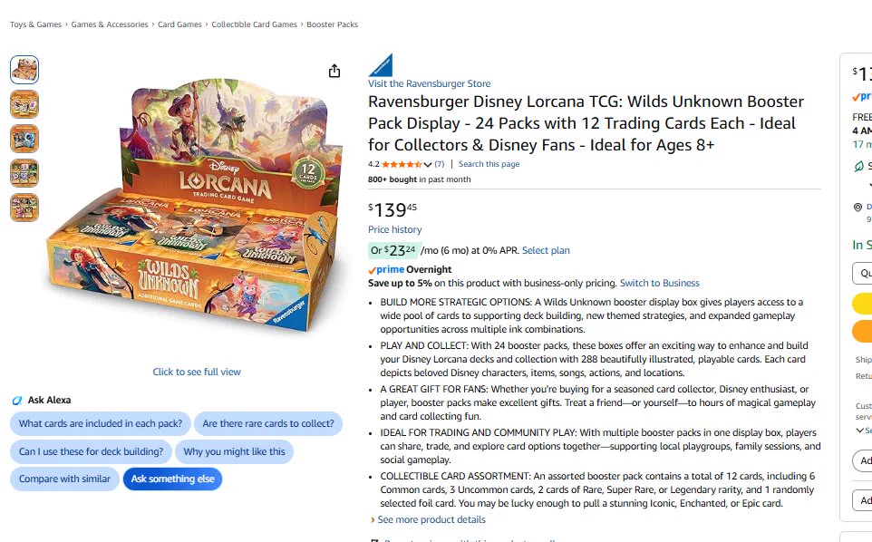 amazon lorcana booster box Ravensburger Disney TCG: Azurite Sea Pack Display | 24 Packs with 12 Trading Cards Each | Ideal for Collectors & Disney Fans and 1 randomly selected foil card Ravensburger Disney Lorcana TCG: Attack