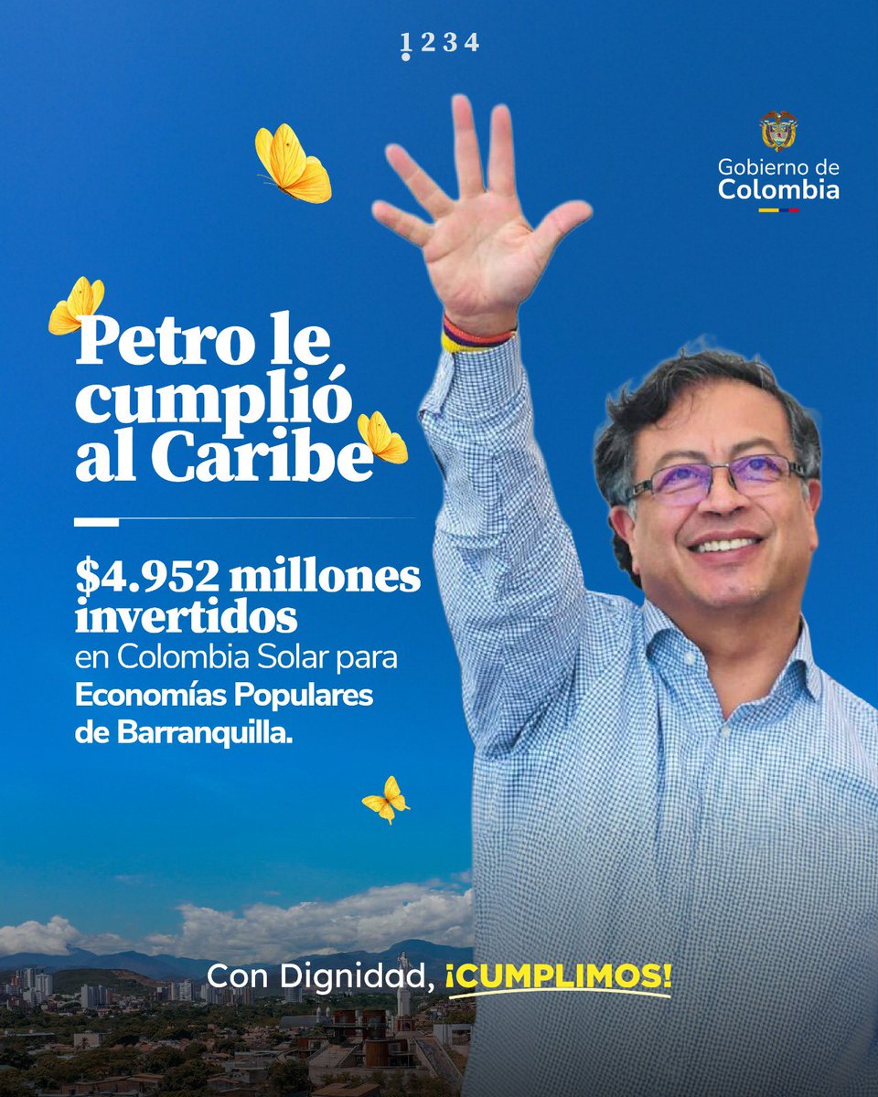 MinEnergiaCo's tweet photo. #PetroLecumplióAlCaribe con energía solar para los negocios populares ☀️⚡

Barranquilla avanza hacia la transición energética con hechos: más de $4.952 millones invertidos para llevar energía solar a negocios populares de la ciudad. 🏪💰 https://t.co/R8YDciVSGf
