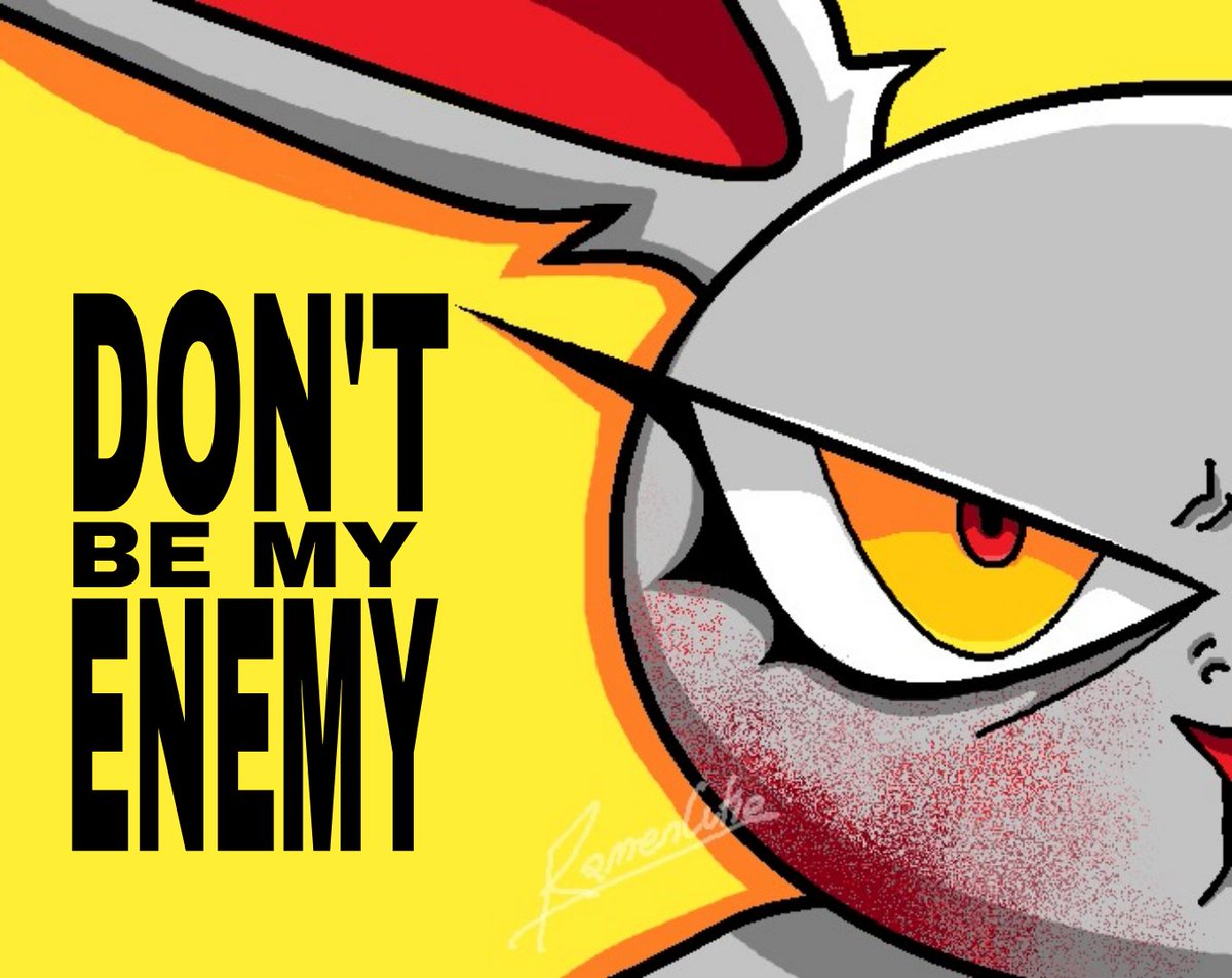 RamenCutie's tweet photo. "Don't be my enemy" (I've made that in Paint) #bloodybunny https://t.co/asvPV1aA5w