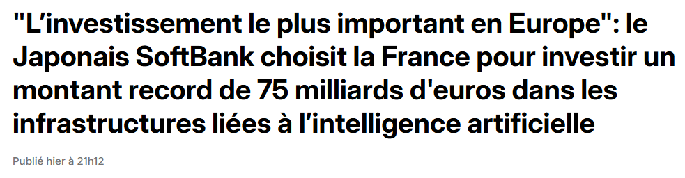 MatthieuCeronne's tweet photo. Les valeurs françaises qui devraient en profiter :

• Schneider Electric (le grand gagnant) : alimentation électrique, refroidissement et gestion énergétique des data centers.

• Legrand : équipements électriques, connectique et infrastructures critiques.

• Nexans : câbles et renforcement des réseaux électriques.

• Soitec : photonique et futures interconnexions optiques pour les centres de données IA.

• STMicroelectronics : électronique de puissance et gestion énergétique.

Plus indirectement :

• Vinci / Bouygues
Comme Caterpillar aux États-Unis, ces groupes devraient bénéficier du cycle de construction et d'infrastructures qui accompagne le développement de l'IA.