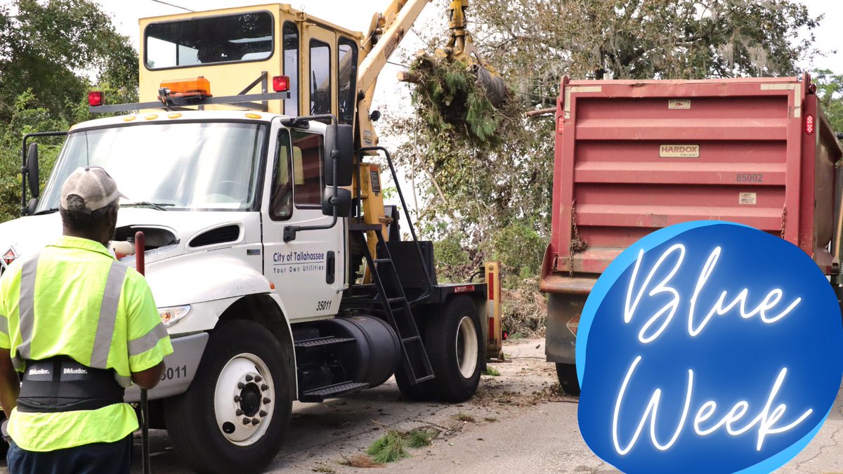 CityofTLH's tweet photo. Another holiday week is over, and residential trash, recycling, yard waste and bulk collection is back on its routine schedule. Reminder: It's blue week.

Learn more at https://t.co/P1xFIvoR4m https://t.co/TqBo3IDmfa