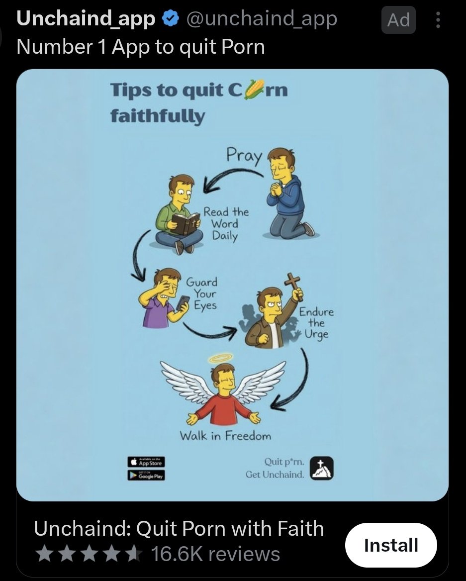 type___e's tweet photo. you may be skeptical that The Simpsons licensed its trademarked art style to a porn cessation app. but I just got off the phone with showrunner Matt Selman and he said "hell yes. porn is Jewish mind poison, quote me please, Disney and the show's staff all share my views" OK then! https://t.co/VFO0Rt66Ka