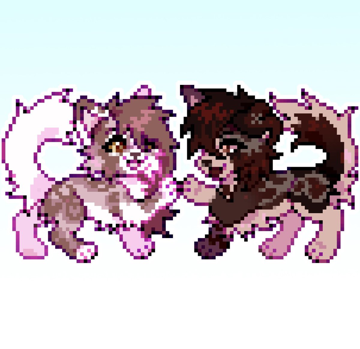 KittyCuppyCakes's tweet photo. everyone look at this gorgeous pixel art I got from @opalhorns !!! 💕💕 of me n my luv @puppyluvbites https://t.co/V8QpCgH9pG