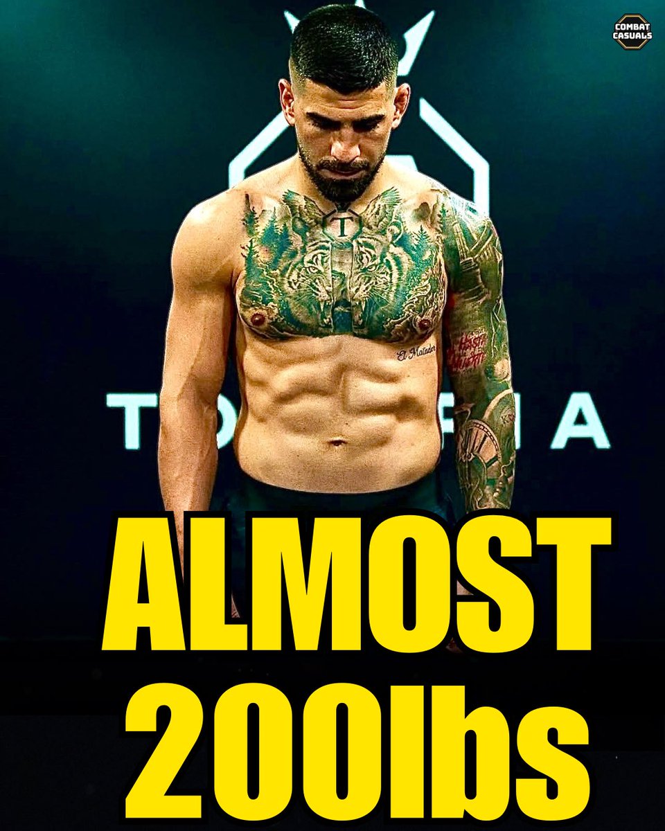 Combat_Casuals's tweet photo. Plinio Cruz says that llia Topuria weighed close to 200 lbs just last month when he was training with Alex Pereira and his team

“He told me man, he'll never make that weight again [145 lbs]. He suffered too much. He was almost 90kg at my gym.” https://t.co/3CF7CcGcSJ
