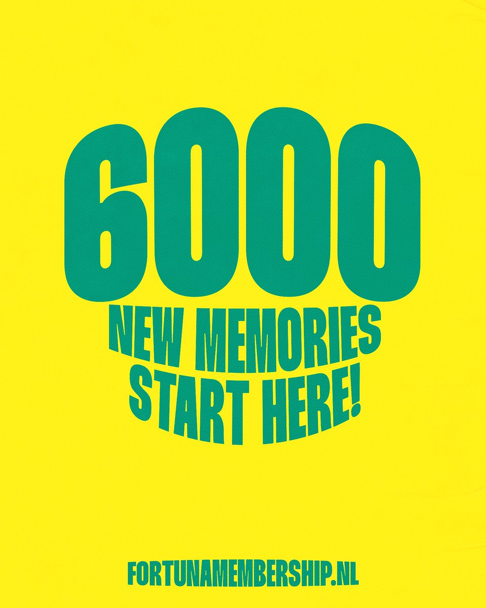 FortunaSittard's tweet photo. 6000! Ben jij er aankomend seizoen (weer) bij? 👉 Bestel je membership eenvoudig via https://t.co/yAMTXbbNG0 en mis niets van Fortuna Sittard!

Je hebt nog tot 00:00 om jouw plekje te verlengen! https://t.co/WYvo4FTG7v