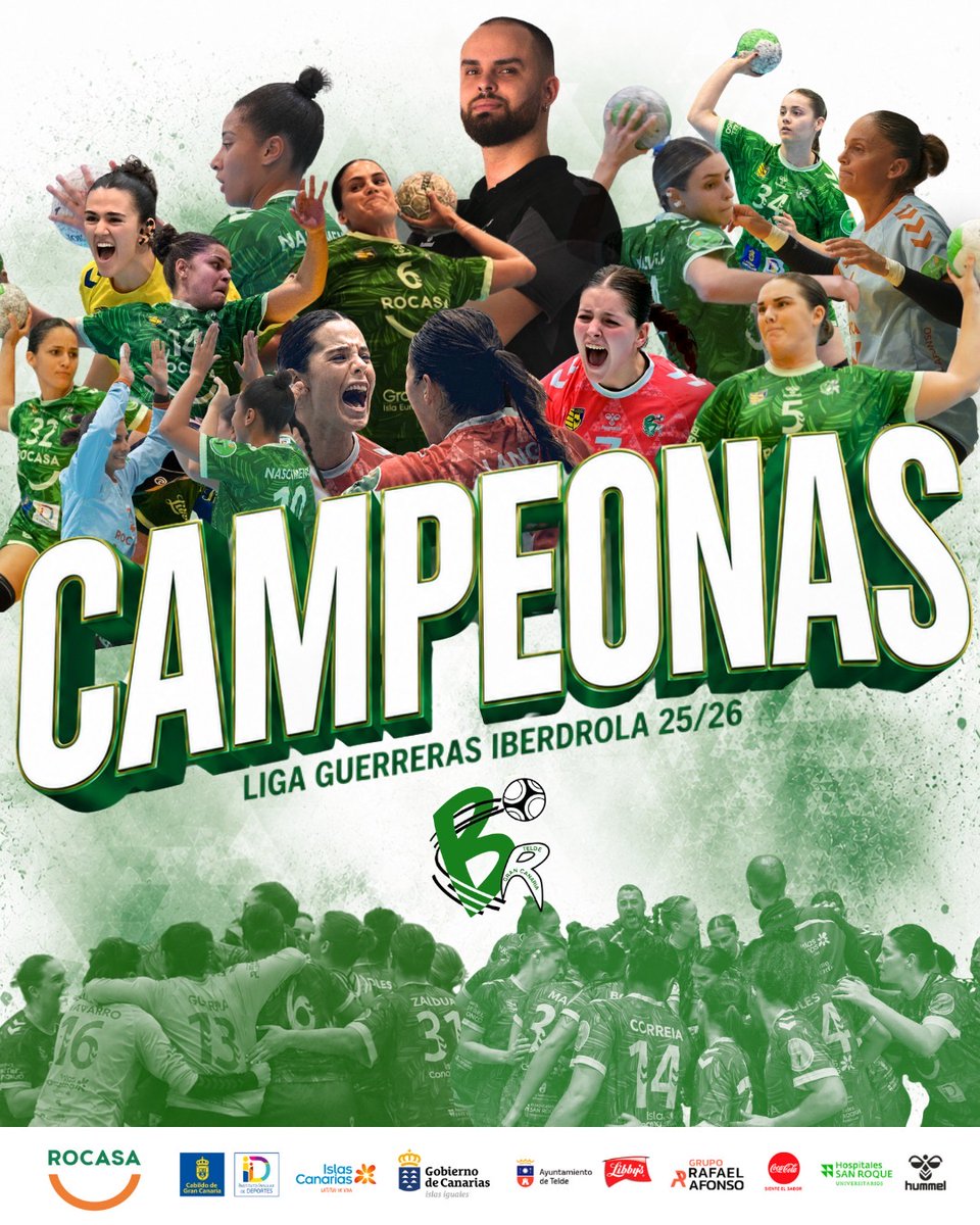 BMRemudas's tweet photo. 💚 ¡CAMPEONAS!

Después de una temporada de esfuerzo, sacrificio y trabajo diario, somos campeonas de la Liga Guerreras Iberdrola 2025/26. 🏆✨

Gracias a nuestra afición, al cuerpo técnico y a todas las personas que nos han acompañado en el camino. 💚 https://t.co/vrxqpPnans
