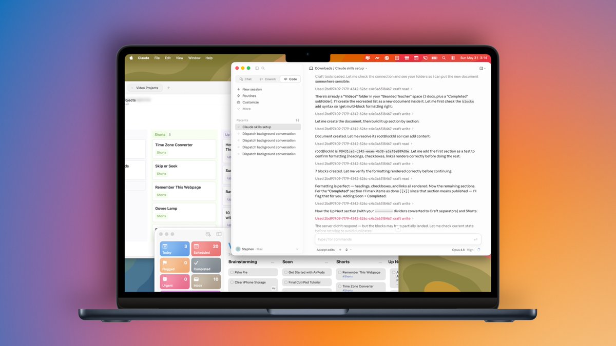 stephenrobles's tweet photo. Oh man...someone asked me to customize my Capture Shortcut for Craft. I jumped in and discovered Craft's design is incredible, added Kanban boards, AND with @viticci's  RemCTL I was able to have Claude move my entire Video list in mins

Falling down the Craft rabbit hole now... https://t.co/C1ST8uysJ2