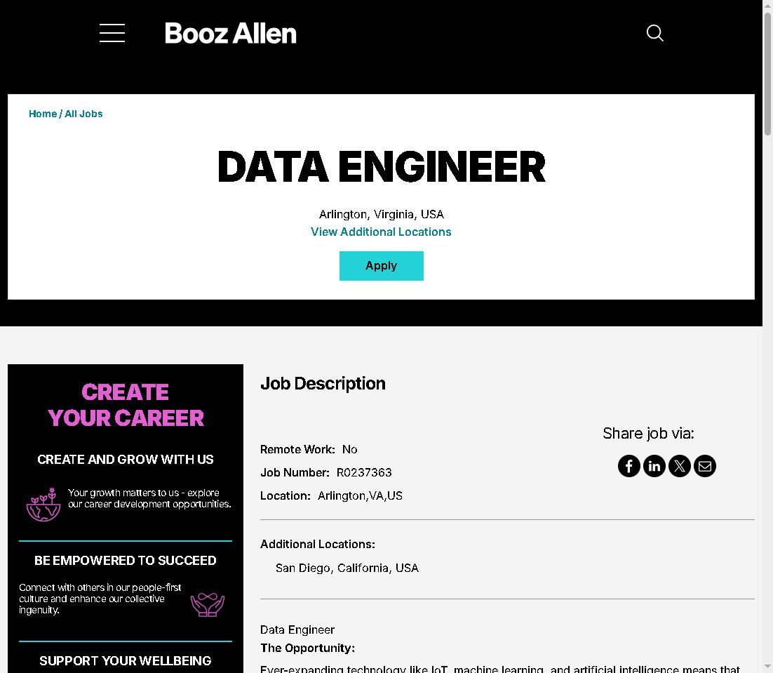 VetsITGuide's tweet photo. Veteran-Friendly IT Opportunity!

Booz Allen Hamilton: Data Engineer
Booz Allen Hamilton is hiring for a Data Engineer

Job Link: https://t.co/949NvtyS4n

Visit https://t.co/4bYcgPvumO to prepare for this job

#VetsITGuide #DataEngineer https://t.co/UN1sNu9Th7