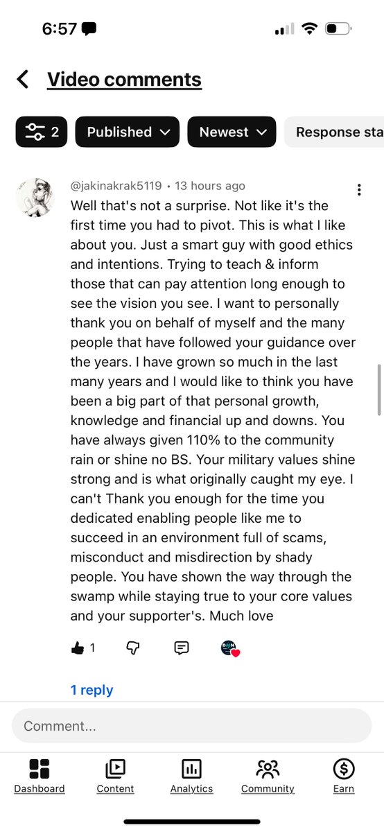NewsAsset's tweet photo. Sometimes we focus too much on the negative. I released my second channel pivot yesterday and the comments were about 95% positive (you can’t please everyone) but this one was really good and I appreciate it. @dainavigator just focuses on how AI has helped my business and other small to medium businesses as well as using AI in everyday use and to talk about the thesis of picks and shovels in AI investing. Pretty simple stuff.