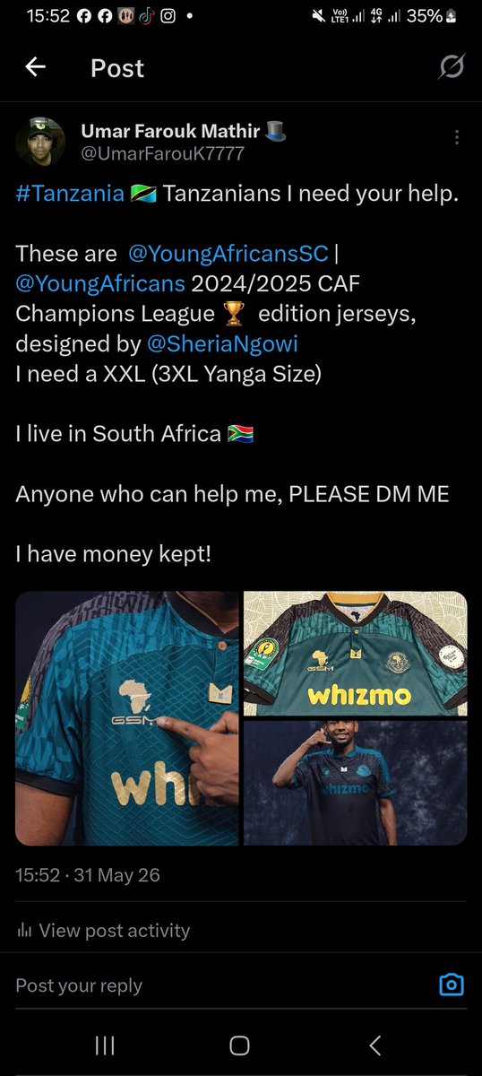 AfricaUnitedFUT's tweet photo. @Caamil8 @Arafat__AH @shaffihdauda1 @Tanfootball @TanzaniaDigest @tanzania @NBCPremierLeag @OfficeGSM @MugheirySalim @SuluhuSamia Come on #YANGA • #YANGASC • #YANGASCFANS • #YANGAFANS • #YoungAfricans • #YoungAfricansSC • #YoungAfricansFans
Please help us out
⬇️ https://t.co/zcx6DFEQA2