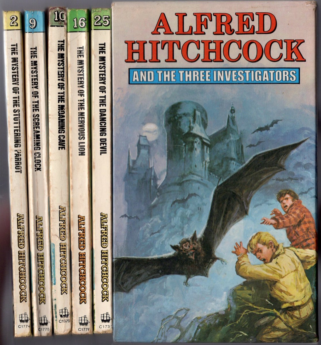 jeffasu's tweet photo. @SandyofCthulhu In elementary school I loved the ‘Three  Investigators’ series that Alfred Hitchcock tied his name to. Great stuff and (in my opinion) more fun than the Hardy Boys.

And Sherlock Holmes - boys today would love those stories as much as I did in the 80s. https://t.co/TqDYFFYJsB