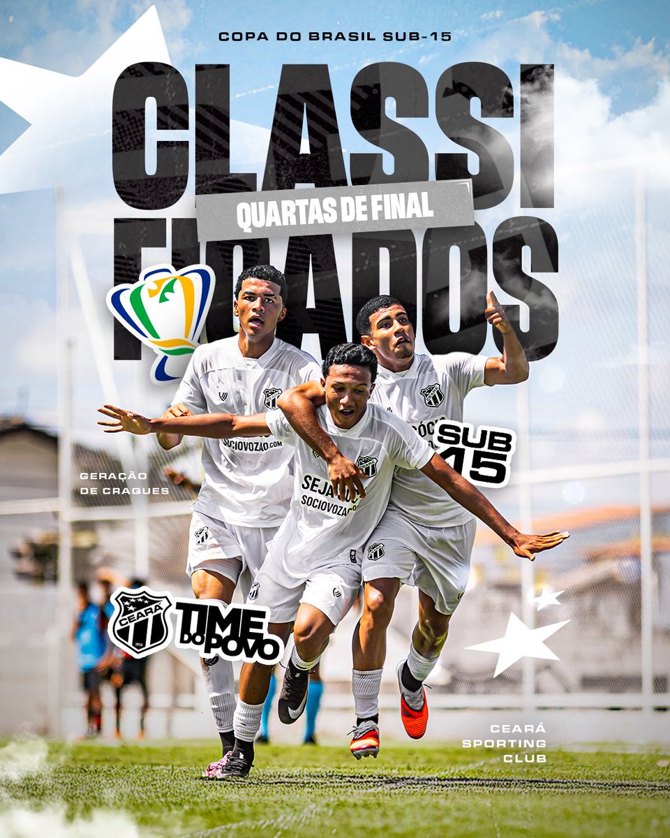 CearaSC's tweet photo. #GeraçãoDeCraques CLASSIFICADA PARA AS QUARTAS DA COPA DO BRASIL SUB-15!!! 🔥🔥🏁

Honraram o manto, crias! ⚫️⚪️

#CearáSC #TimeCeará https://t.co/6QVk1mOHZ3