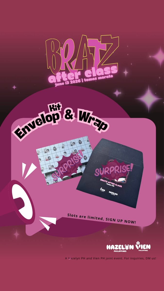VienCorpuzPH's tweet photo. [🌼] BRATZ AFTER CLASS

Even the envelope &amp; wrapper deserve their own spotlight ✨
carefully packed to keep every VienLyn CSE kit inclusion extra special for our WeGo 🌼🐰

only a few slots left!
🔗: https://t.co/17VUJ6hxJh

BRATZ AFTER CLASS
#VIEN #HAZELYN
#VIENLYNCSE2026
#YGIG https://t.co/cAxpTcMPYL