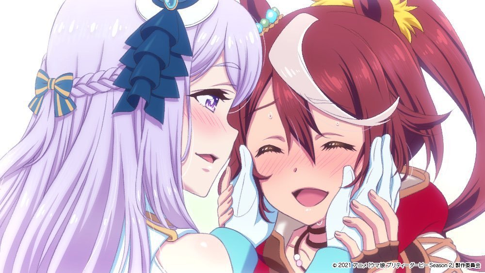 timelyteimaku's tweet photo. The official art of her tenderly holding Teio's face and looking at with her so much love, like come on man what do you "rival" https://t.co/xqqOzF6ML2