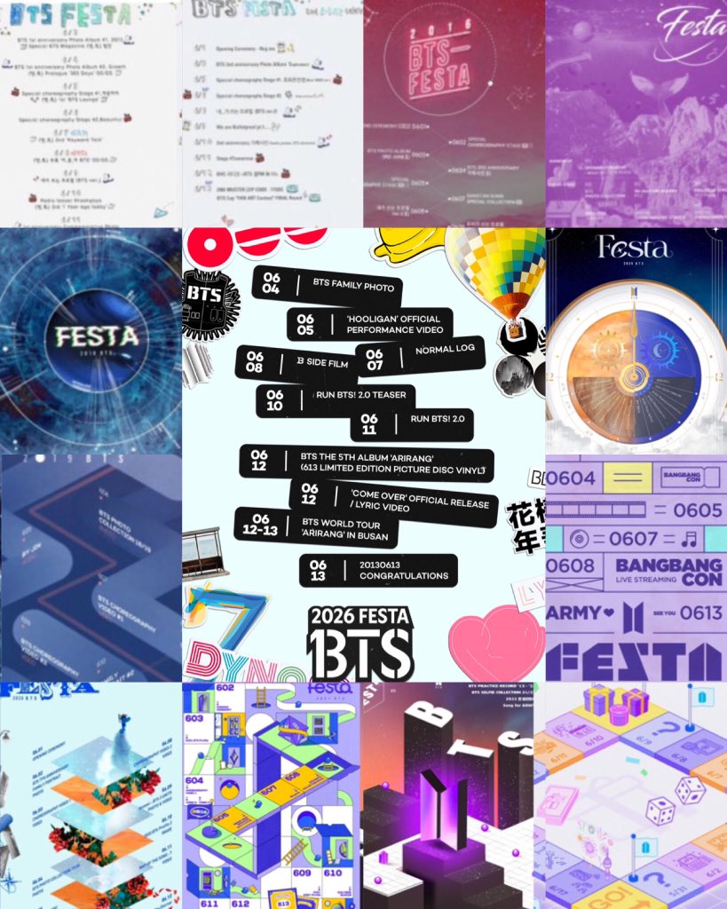 seokjinmylabsss's tweet photo. BTS FESTA TIMELINE THROUGH THE YEARS 💜
 #BTS13thAnniversary https://t.co/a5OyIhwOCj