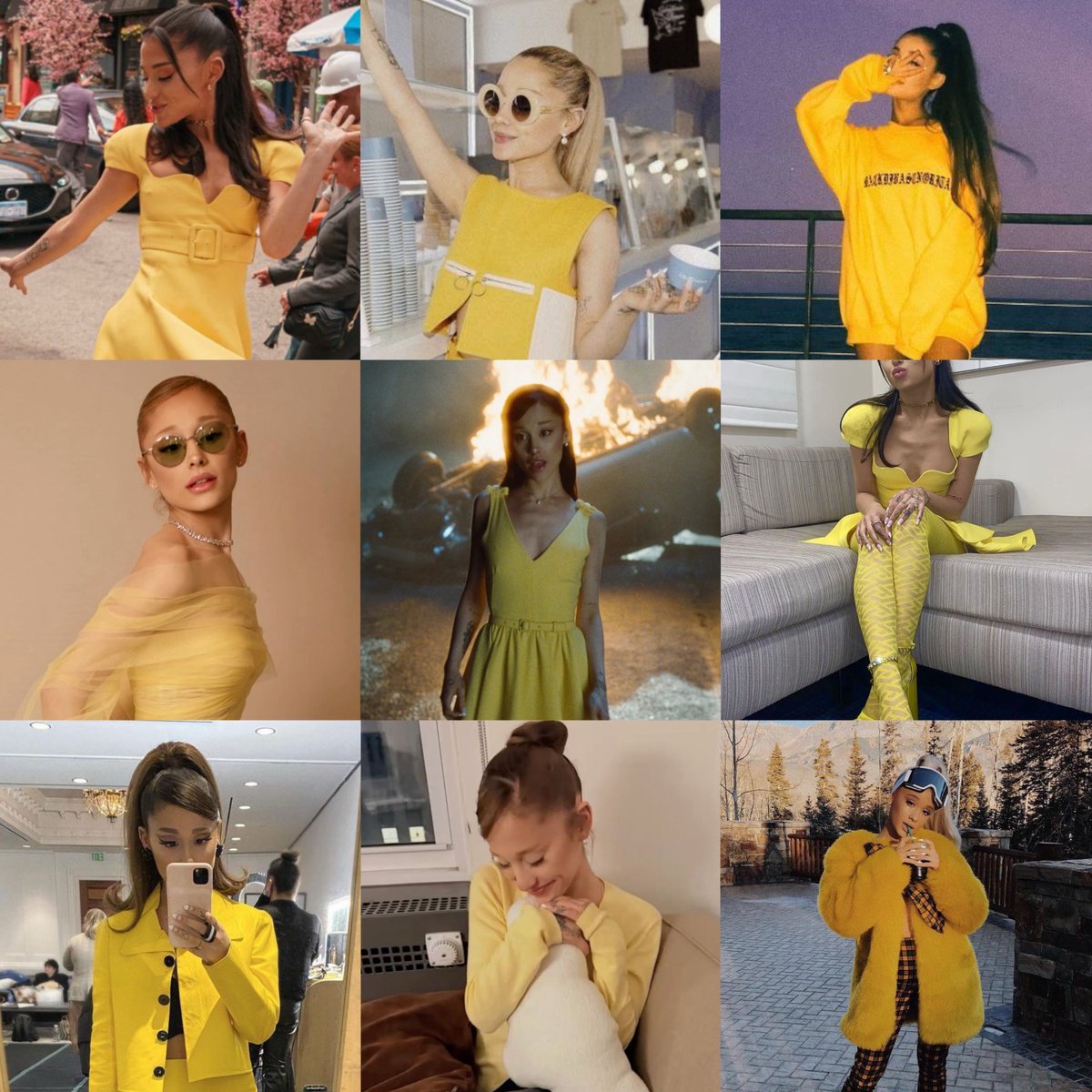 cambeserious's tweet photo. ariana in yellow 💛 https://t.co/kdkrQaJiVj