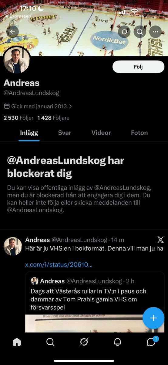 SPbajen's tweet photo. @AndreasLundskog fick ont i fittan igen :( https://t.co/6oB11pzNxo