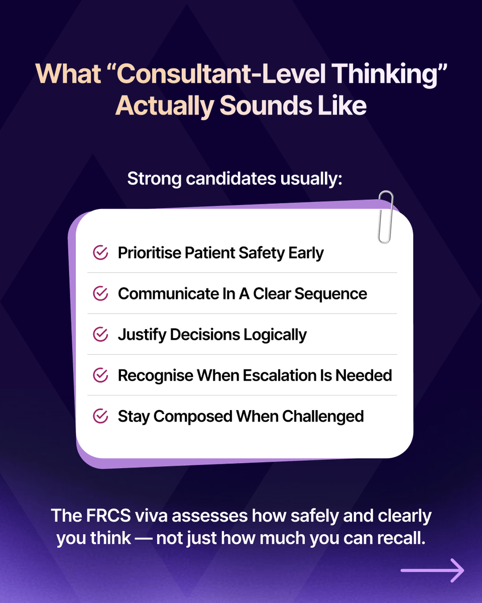 PrepMedico's tweet photo. Most FRCS candidates focus heavily on memorising guidelines, investigations, and operative steps.

If you’re preparing for the Sep JCIE or Nov JSCFE examinations, your preparation 

Course Dates: 13 Jun – 22 Aug 2026
Enrol: https://t.co/Fx3x8vAych https://t.co/0N7juM3O9Q