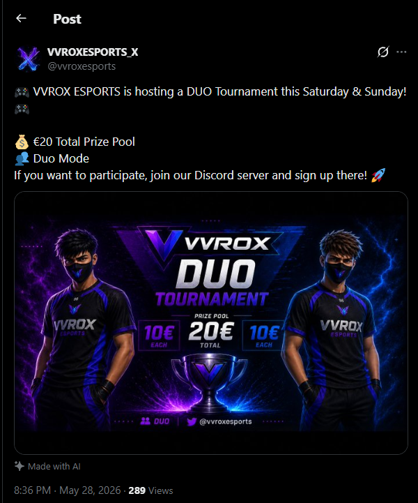 sky350343372's tweet photo. +10 $ thanks for coaching @Pr3dICTreal , played with @z3eto .W vvrox esports https://t.co/pxmlo3Y23v