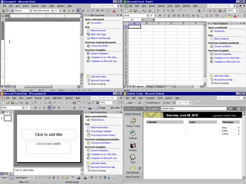 25YearsAgoLive's tweet photo. Microsoft releases Office XP, its first Office rollout of the new millennium. Word, Excel, Outlook, PowerPoint, and other programs all get fresh new looks. https://t.co/uJVAhXA5Uu